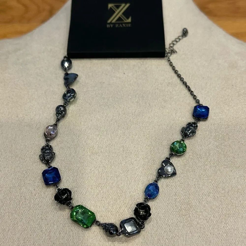 Zaxie Elegant Multicolor Gemstone Necklace